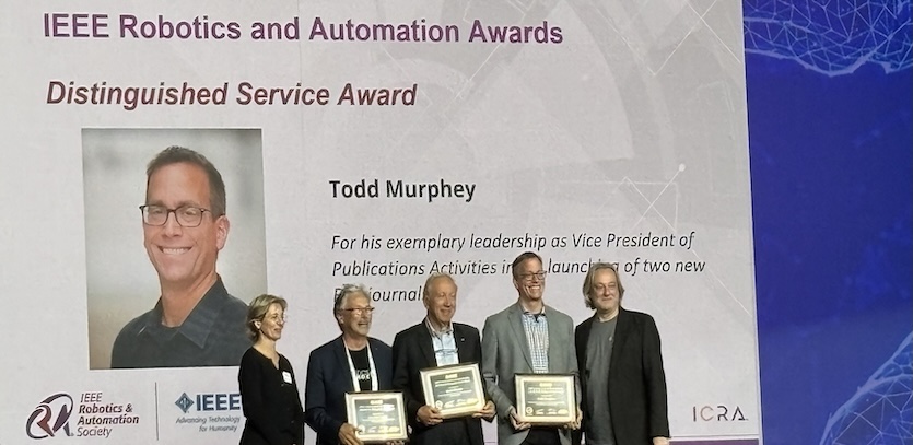 Todd Murphey Receives the IEEE Robotics and Automation Society's Distinguished Service Award
